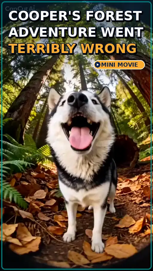 Cooper exploring a fern-covered forest in his adventure mini movie
